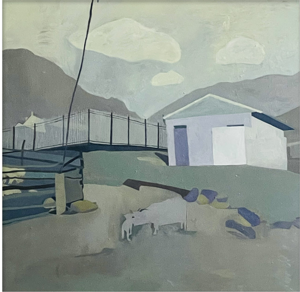 丁娜 《耳语》 60x60cm  布面油画.jpg